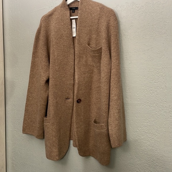 NWT J.Crew Cocoon Sweater Blazer color: Hthr Mushroom - Picture 7 of 12